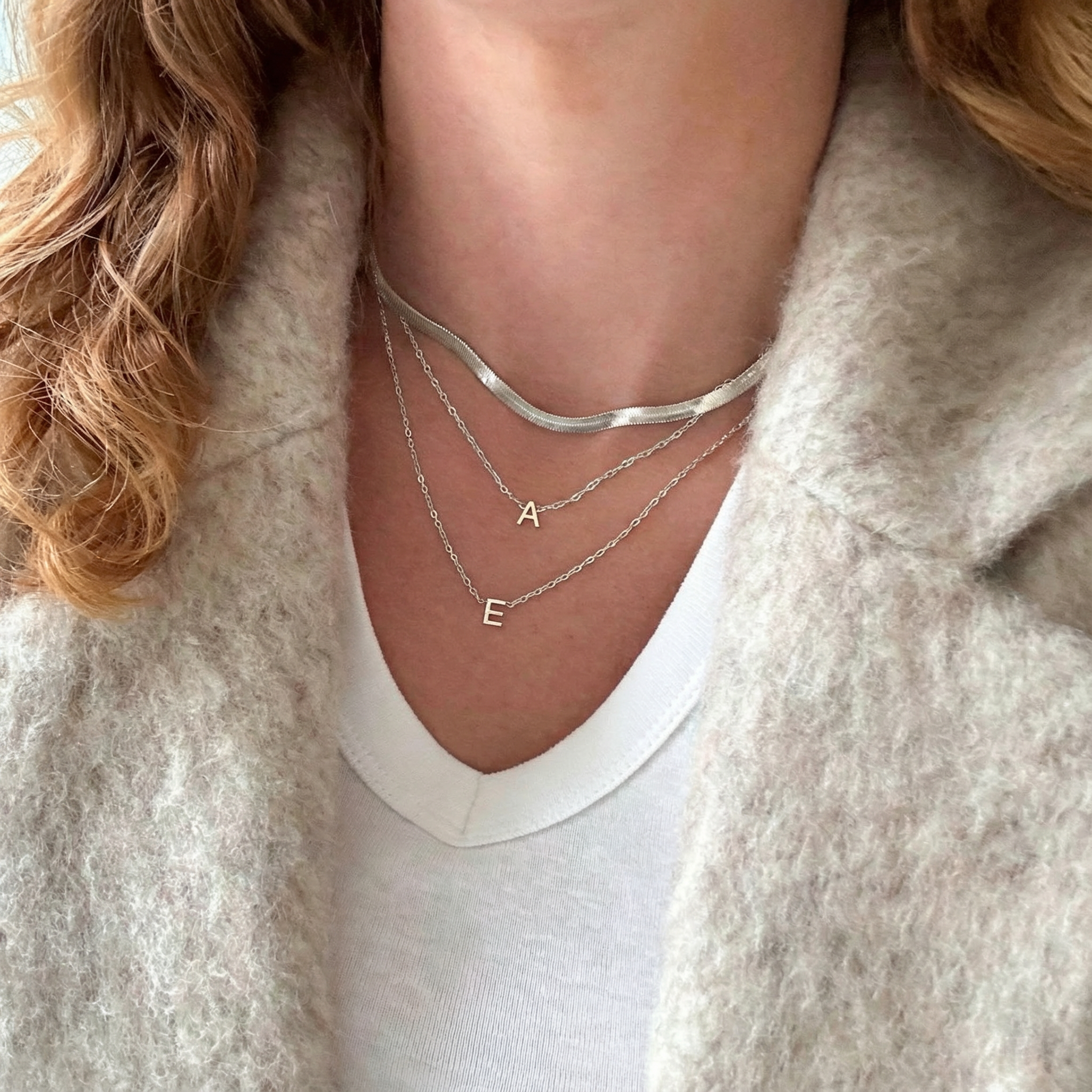 Bokstav Halsband Silver