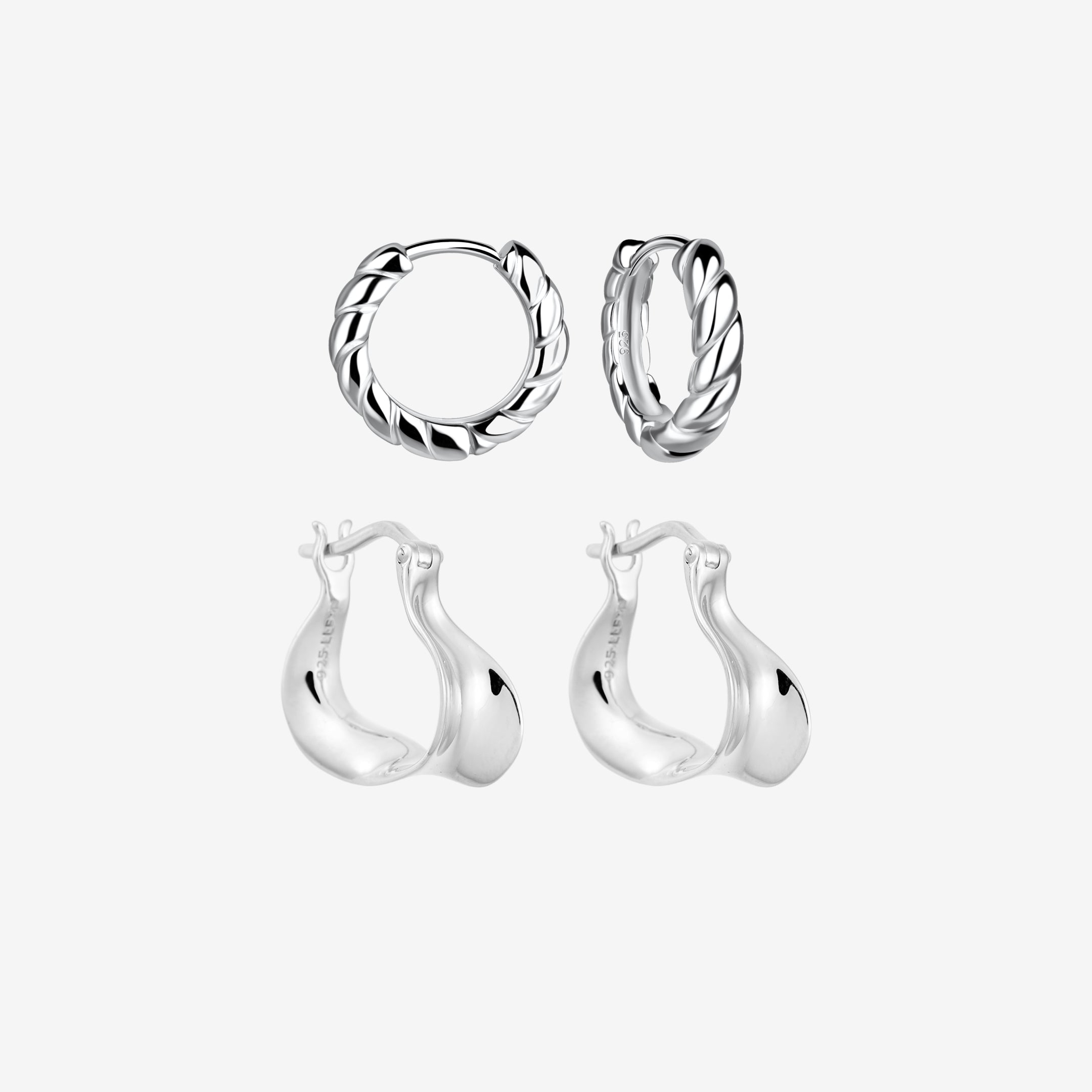 Wave Twisted Hoop Set